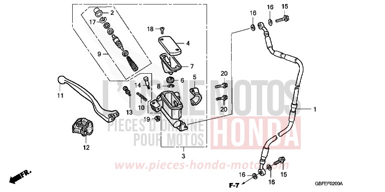 VORDERRADBREMSE von CR85R "Big Wheel" EXTREME RED (R292) von 2007